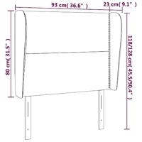 Hoofdbord met randen 93x23x118/128 cm kunstleer cappuccinokleur - thumbnail