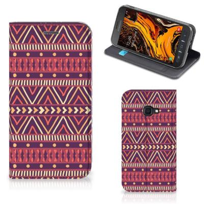 Samsung Galaxy Xcover 4s | Hoesje met Magneet | Aztec Paars Samsung Galaxy Xcover 4s | Hoesje met Magneet | Aztec Paars
