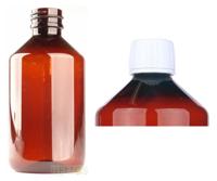 Helios Holland PET medicijnfles 250ml amber incl witte dop 15 Stuks - thumbnail