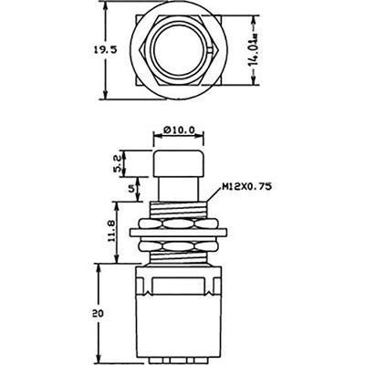 Cliff CL2108C Voetschakelaar 250 V/AC 2 A 1 pedaal Bouwpakket, Bedieningsknop gewelfd 2x wisselcontact 1 stuk(s)