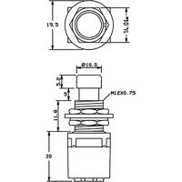 Cliff CL2108C Voetschakelaar 250 V/AC 2 A 1 pedaal Bouwpakket, Bedieningsknop gewelfd 2x wisselcontact 1 stuk(s) - thumbnail