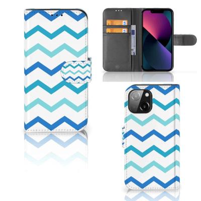 iPhone 13 Mini | Telefoon Hoesje | Zigzag Blauw iPhone 13 Mini | Telefoon Hoesje | Zigzag Blauw