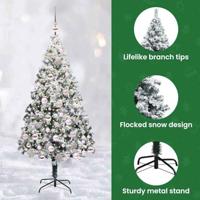 Kunstkerstboom met 300 LED Wit 180 cm PVC en Staal en Kunststof - thumbnail