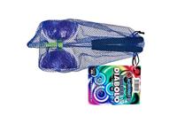 Eureka Rubber diabolo met aluminium stokken - paars - thumbnail