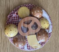 Goki ontbijtmand/picknickset met houten brood - thumbnail