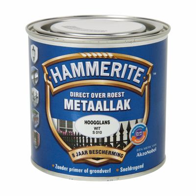 Hammerite Metaallak Direct over Roest Hoogglans - S010 Wit