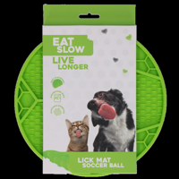 Eat Slow Live Longer Lick Mat Voetbal Groen - thumbnail