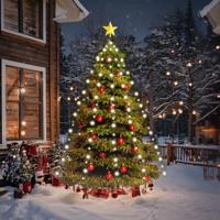 VidaXL Kerstboomverlichting met 180 led&apos;s koudwit net 180 cm - thumbnail
