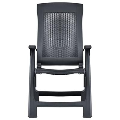 Tuinstoelen 2 st verstelbaar kunststof antracietkleurig