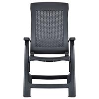 Tuinstoelen 2 st verstelbaar kunststof antracietkleurig - thumbnail