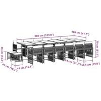 17-delige Tuinset met kussens poly rattan bruin - thumbnail