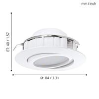 Eglo Led plafondspotPineda Round (3x) 3x4,9w - 3000K - 8,4cm wit - 95851 - thumbnail