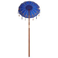 Balinese Parasol Anders Blauw x 260 cm Katoen en massief hout - thumbnail