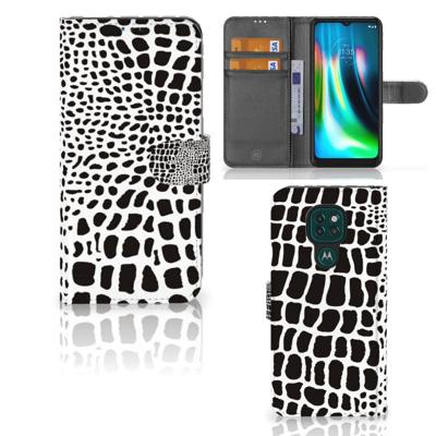 Motorola Moto G9 Play | E7 Plus | Telefoonhoesje | Met pasjeshouder | Slangenprint