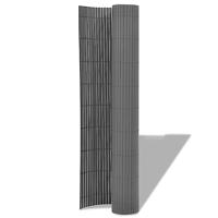 VidaXL Tuinafscheiding dubbelzijdig 90x300 cm pvc grijs - thumbnail