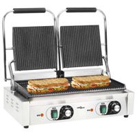 Panini grill dubbel gegroefd 3600 W 57x30,5x20 cm - thumbnail