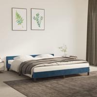 Bedframe zonder matras 160x200 cm fluweel donkerblauw - thumbnail