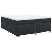 Boxspring met matras kunstleer zwart 200x200 cm - thumbnail
