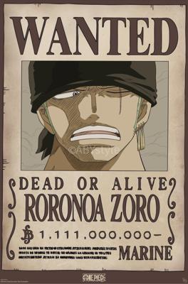 Poster One Piece - Wanted Zoro Wano 61x91,5cm Poster One Piece - Wanted Zoro Wano 61x91,5cm