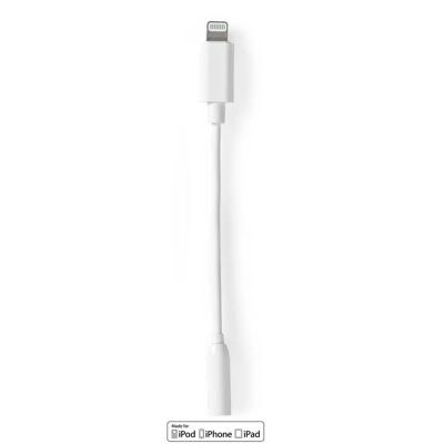 Lightning Adapter | Apple Lightning 8-Pins | 3,5 mm Female | Vernikkeld | 0.10 m | Rond | TPE | Grijs | Polybag