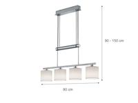 Trio HanglampGarda 4-lichts nikkel mat met wit - 305400401 - thumbnail