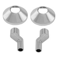 Riko s-koppeling set grote sprong met rozet 3/4" x 3/8" | HOH 12cm. naar HOH 15cm | Chroom - thumbnail