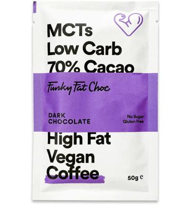 Funky Fat Choc Biologische Dark Chocolate + MCT And Coffee 50 Gram