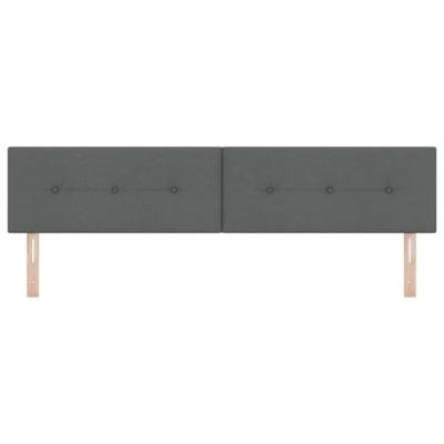 LED-hoofdbord met LED -striplichten Donkergrijs 200 cm Stof