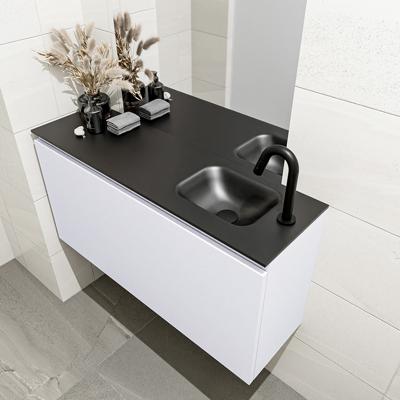 MONDIAZ OLAN 100cm toiletmeubel cale. LEX wastafel urban rechts 1 kraangat