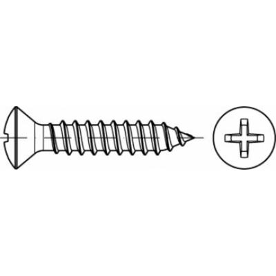 TOOLCRAFT TO-5433219 Bolverzonken plaatschroeven 16 mm Kruiskop Phillips Staal Galvanisch verzinkt 500 stuk(s)