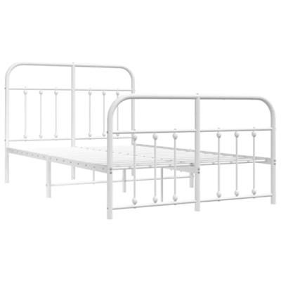 Bedframe met hoofd- en voeteneinde metaal wit 120x200 cm