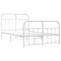 Bedframe met hoofd- en voeteneinde metaal wit 120x200 cm - thumbnail