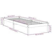 Bedframe extra lang zonder matras grenenhout wit 90x210 cm - thumbnail