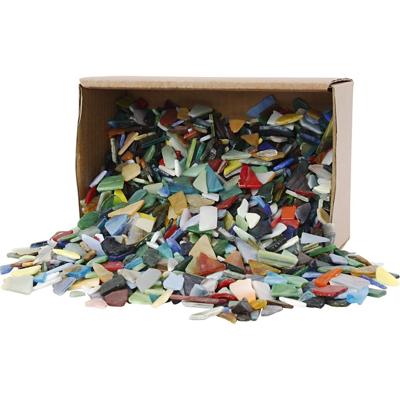 Creativ Company Mozaiek, afm 8-20 mm, dikte 2-3 mm, inhoud kan variëren , diverse kleuren, 2 kg/ 1 doos