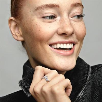 Pandora 191198C01 Ring Sparkling Heart Solitaire zilver-zirconia wit