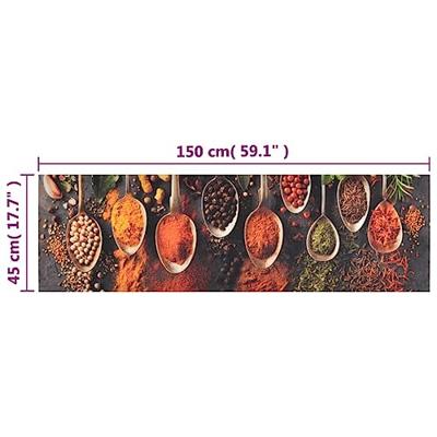 VidaXL Keukenmat wasbaar lepel- en kruidenprint 45x150 cm fluweel VidaXL Keukenmat wasbaar lepel- en kruidenprint 45x150 cm fluweel