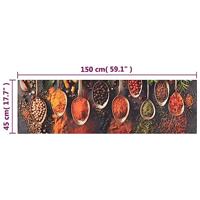 VidaXL Keukenmat wasbaar lepel- en kruidenprint 45x150 cm fluweel - thumbnail