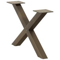 Salontafelpoten 2 st X-vormig 60x(30-31) cm staal naturel - thumbnail