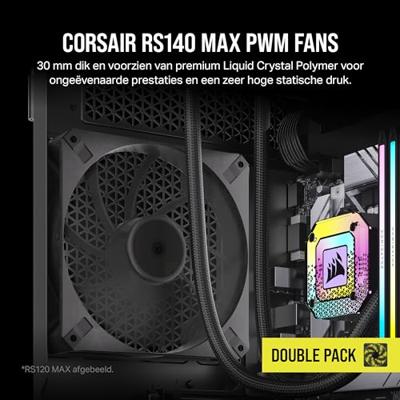 Corsair RS140 MAX Computer behuizing Ventilator 14 cm Zwart 2 stuk(s)