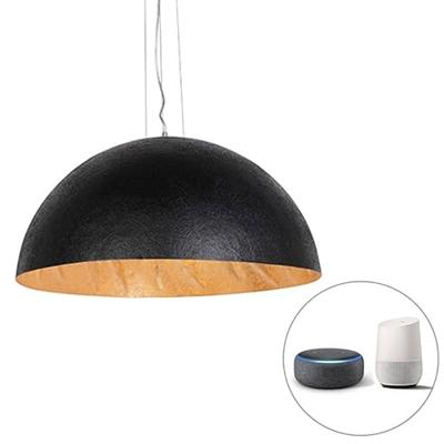 QAZQA Smart hanglamp zwart met goud 70 cm incl. Wifi A60 - Magna