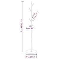 Kapstok 177 cm gepoedercoat ijzer wit - thumbnail