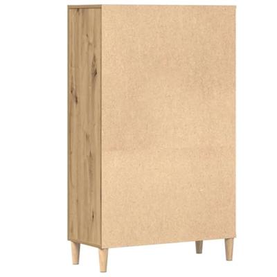 Hoge kast 70x31x115 cm bewerkt hout artisanaal eikenkleur
