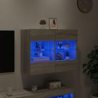 Tv-wandmeubel met LED-verlichting 78,5x30x60,5 cm grijs sonoma - thumbnail