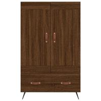 Hoge kast 69,5x31x115 cm bewerkt hout bruineikenkleurig - thumbnail