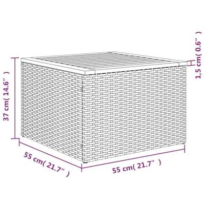 12-delige Loungeset met kussens poly rattan zwart