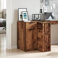 Bureau 33x50x75 cm bewerkt hout oud houtkleurig - thumbnail