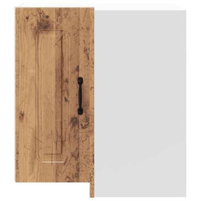 Keukenwandhoekkast Kalmar bewerkt hout oud houtkleurig