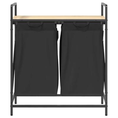 Wasmand 2 vakken met plank sonoma eikenkleurig