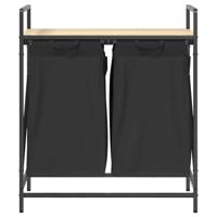 Wasmand 2 vakken met plank sonoma eikenkleurig - thumbnail