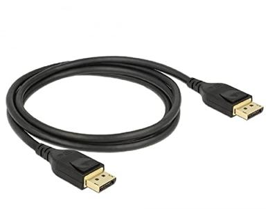 Delock 85658 DisplayPort-kabel DisplayPort Aansluitkabel DisplayPort-stekker 1 m Zwart Vergulde steekcontacten, Verdraaid, Afgeschermd (drievoudig), 4K UHD, 8K